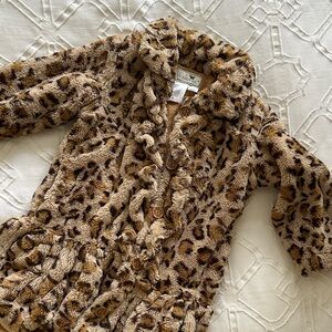Leopard Print Faux Fur Coat